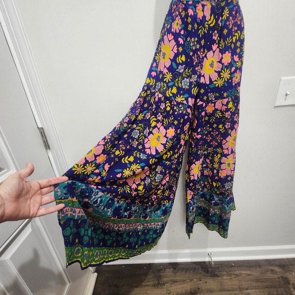 NWOT Natural Life Floral Maxi Skirt Small Blue Pink Yellow Boho Bohemian Tiered - Picture 3 of 8